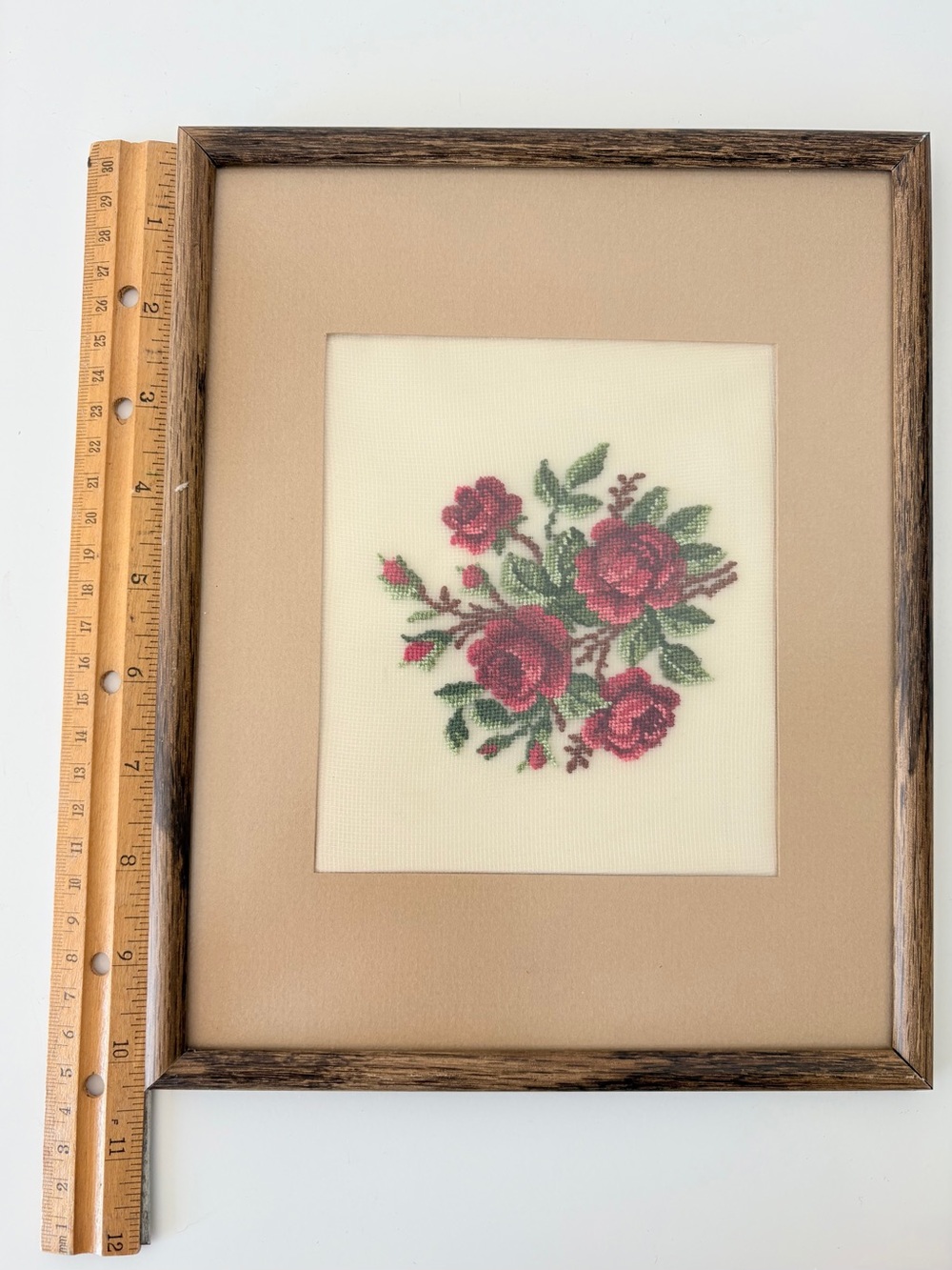 Vintage Petit Point Fine Needlework Roses - Picture 5 of 7